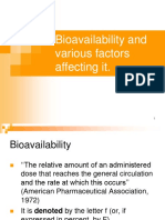 Bioavailability and Various Factors Affecting It