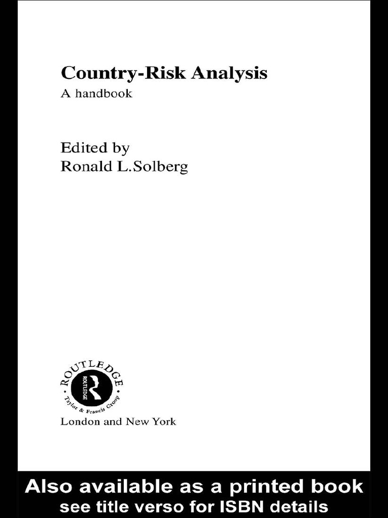 Country Risk Analysis A Handbook PDF | PDF | Credit Risk | Banks