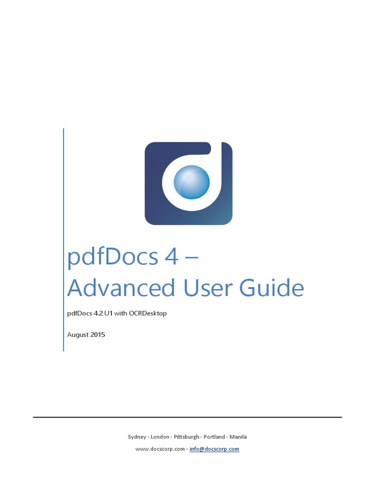 Pdfdocs 4 - Advanced User Guide | Download Free PDF | Sanitization ...