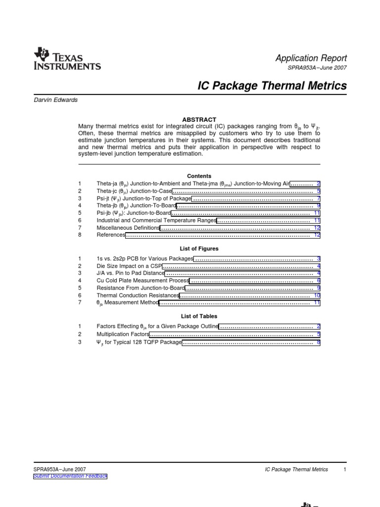 TIIC Package Thermal Metrics PDF Printed Circuit Board Thermocouple