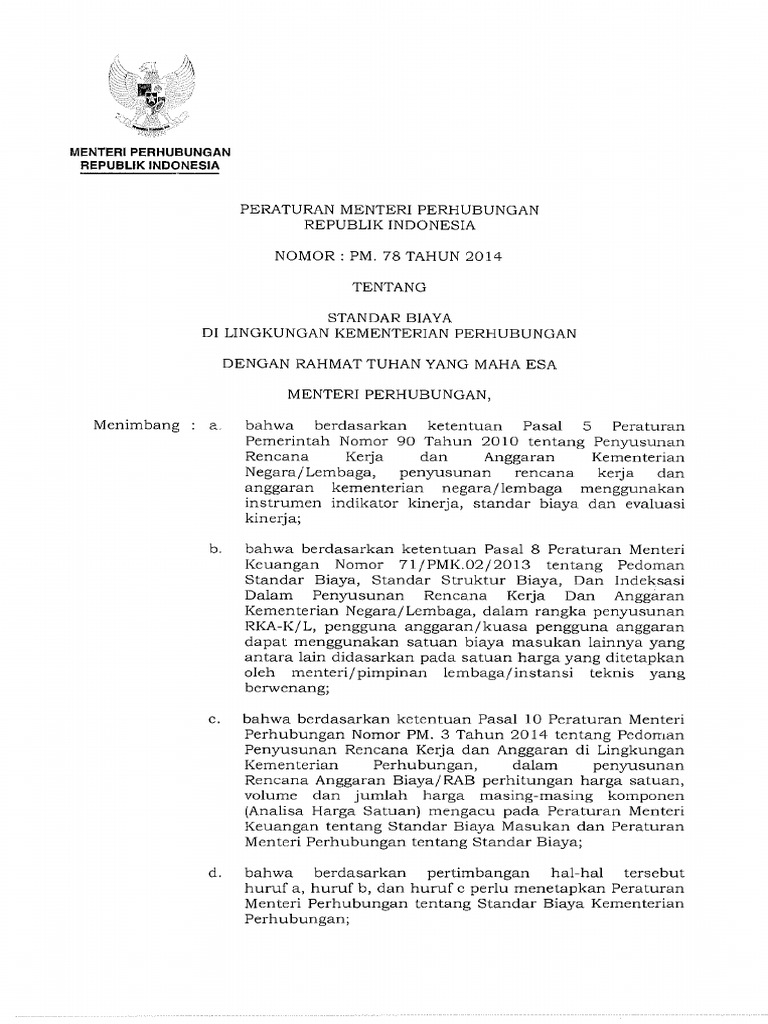koto Permenhub No 78 Tahun - 2014 Lampirannya1 PDF | PDF
