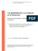 Ernesto Villa Hernandez y Gabriel A. (..) (2007). La globalizacion y su impacto en la docencia