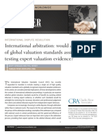 International Arbitration Would A Single Set of Global Valuation Standards Assist Parties in Testing Expert Valuation Evidence