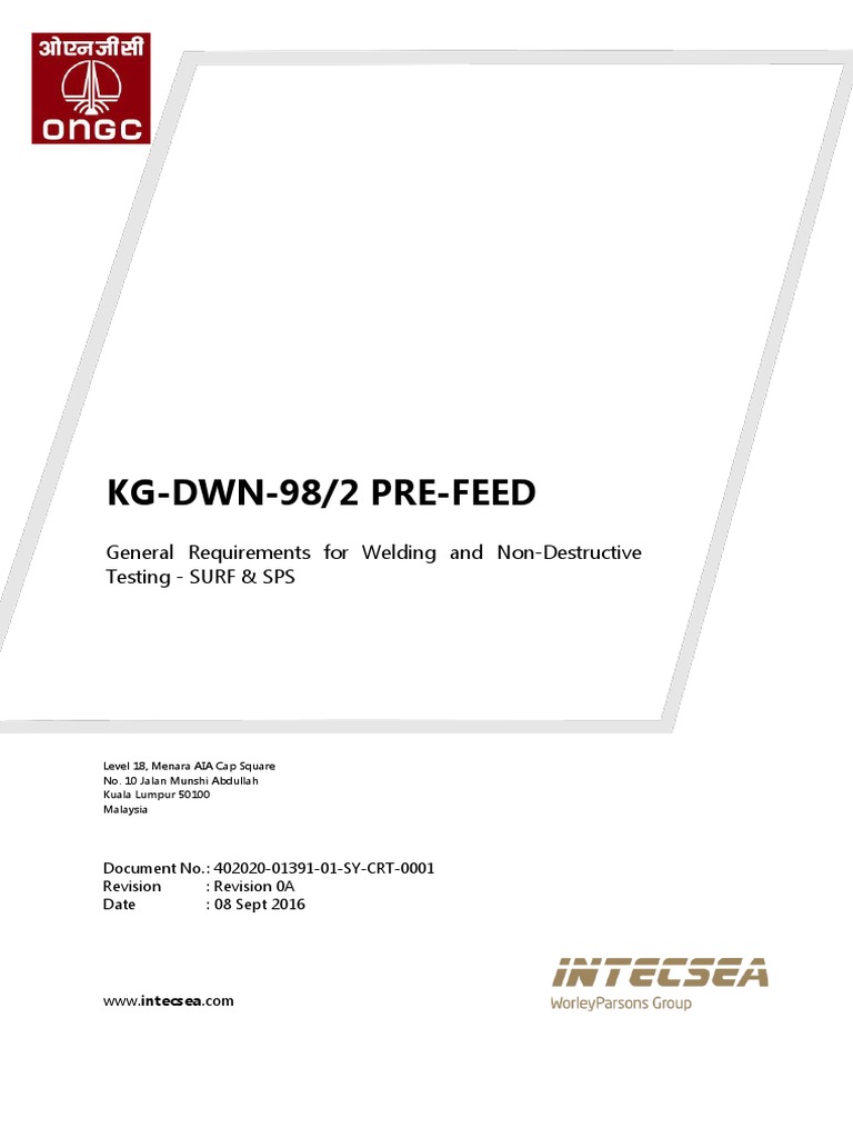 01 SY CRT 0001 0AGeneral Requirements For Welding and NDT PDF PDF