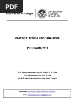 PROGRAMA 2019 Teoría Psicoanalítica