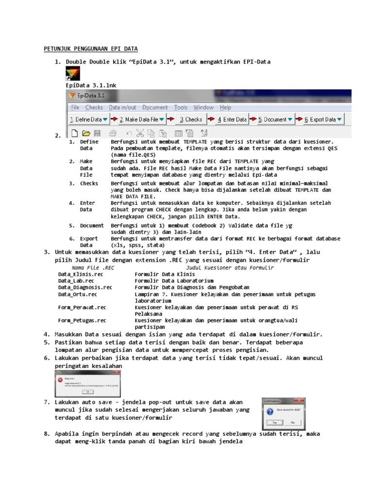 Panduan EpiData untuk Peneliti | PDF