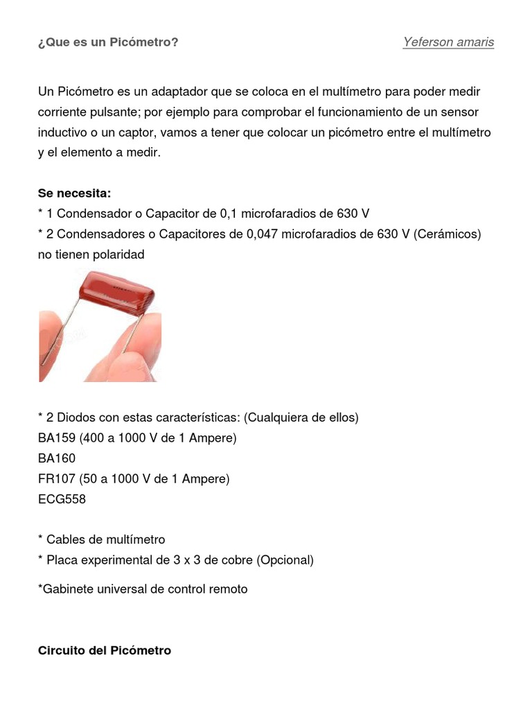 ¿Qué es un Picómetro y su uso? | PDF