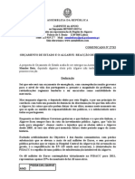 MB - COMUNICADO 27-XI - ORÇAMENTO DE ESTADO E O ALGARVE - REACÇÃO DE MENDES BOTA