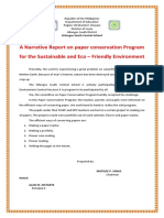 A Narrative Report On Paper Conservation Program For The Sustainable and Eco - Friendly Environment