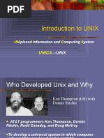 Introduction To UNIX: Unics