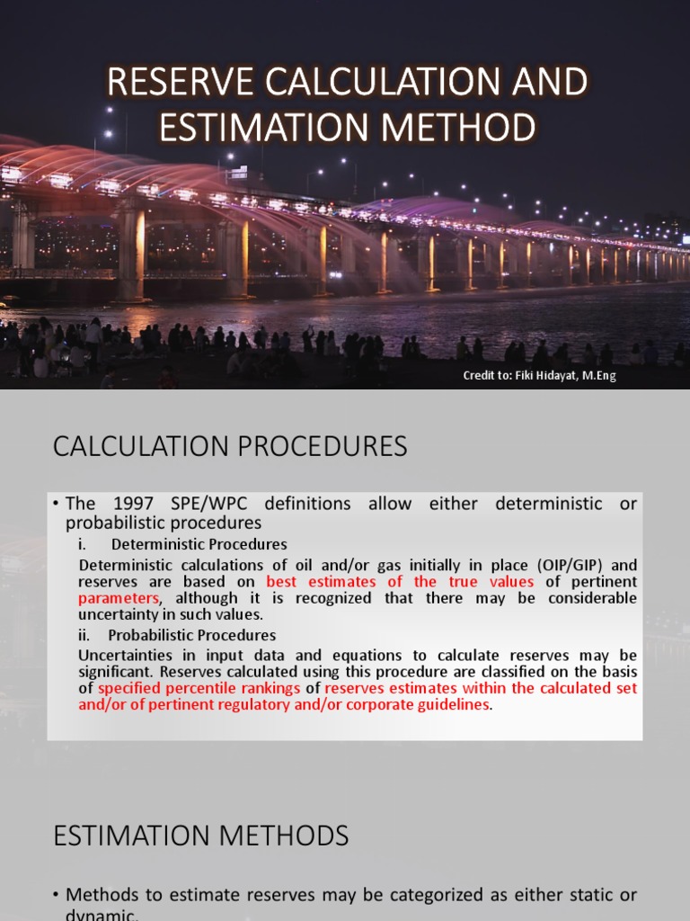 Reserve Calculation Methods Overview | PDF | Petroleum Reservoir ...