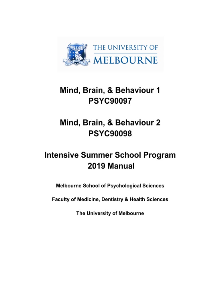 2018 Summer Semester Manual PDF | PDF | Perception | Psychology