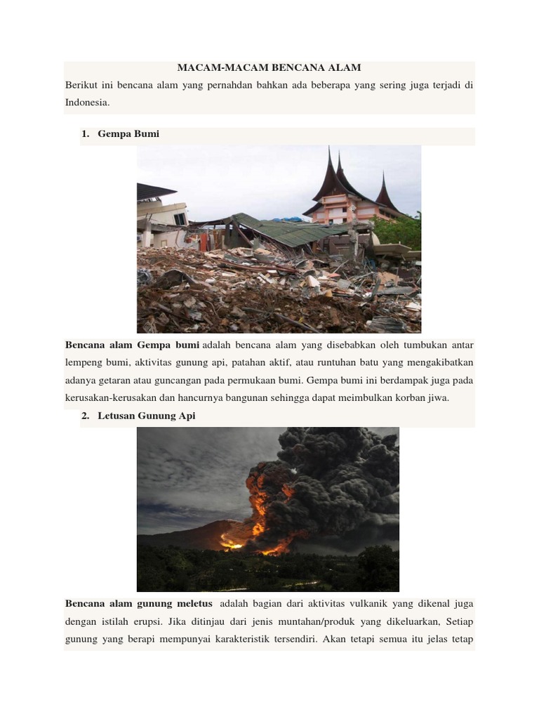 Kliping Bencana Alam | PDF | Sains & Matematika