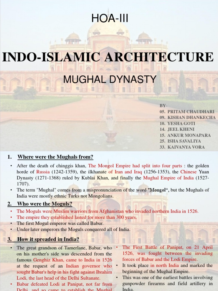 The Rise and Architectural Legacy of the Mughal Dynasty in India PDF