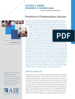 Predictors of Postsecondary Success