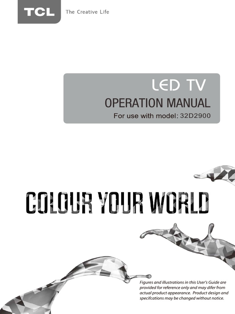 TCL 32D2900 32 Inch 81cm HD LED LCD TV User Manual | PDF
