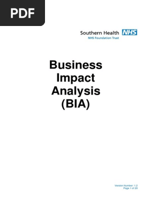 Business Impact Analysis Template UK