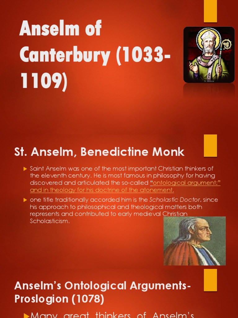 Anselm of Canterbury (1033-1109) | PDF | Reasoning | Existence