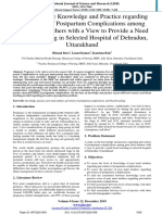 A Study on the Knowledge and Practice regarding Prevention of Postpartum Complications among Post Natal Mothers with a View to Provide a Need based Teaching in Selected Hospital of Dehradun, Uttarakhand