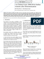 An Observation on Global Crisis 2008-09 & Indian GDP Movements after Demonetization