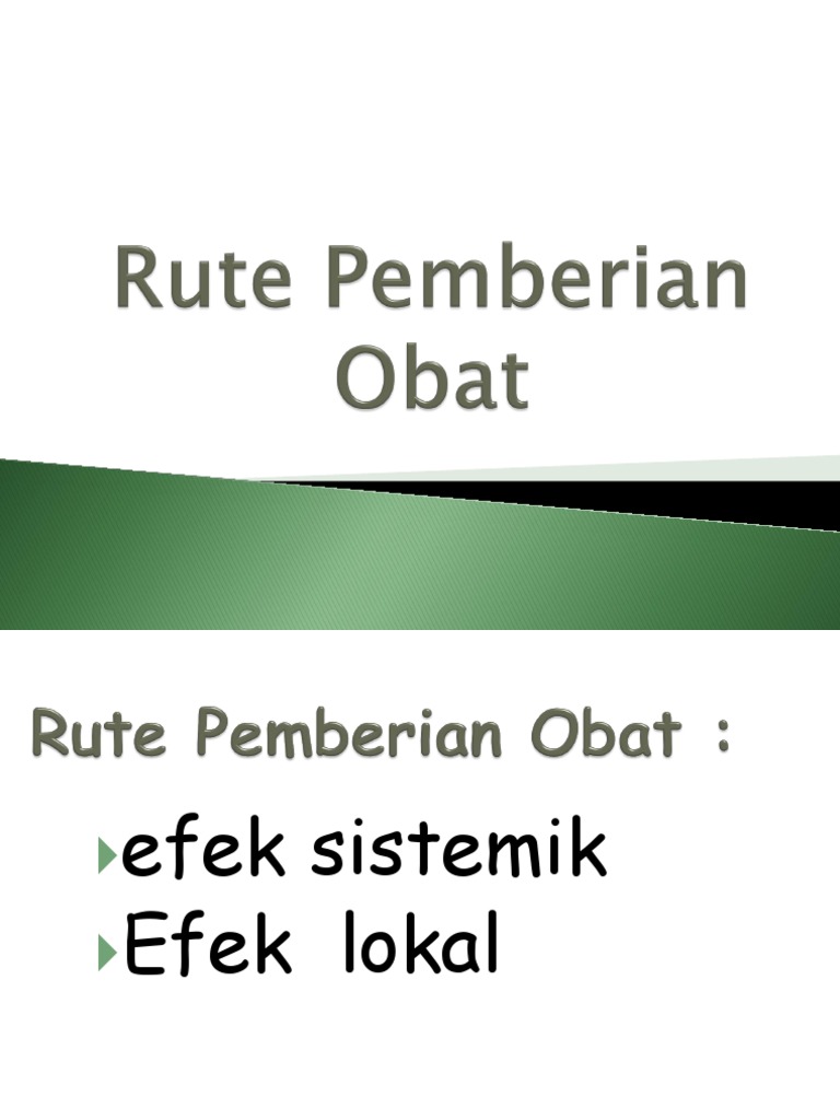 Rute Pemberian Obat | PDF