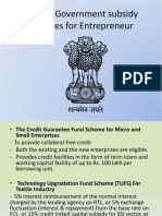 Central Government Subsidy Schemes For Entrepreneur