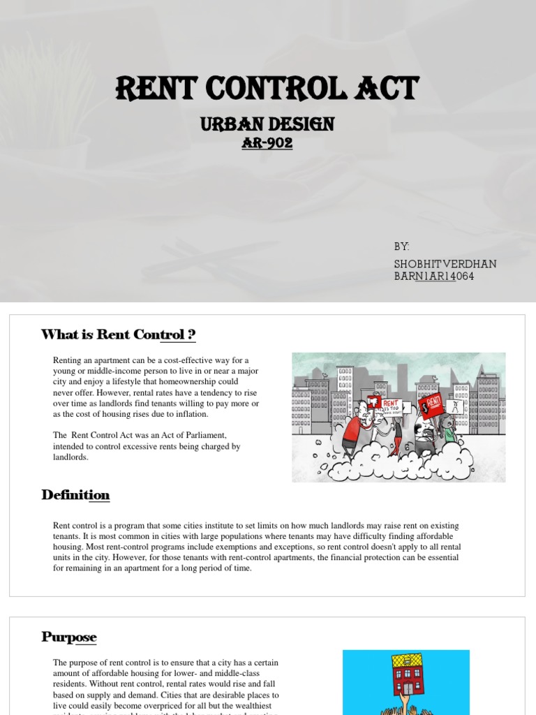 Rent Control Act 1 PDF Leasehold Estate Rent Regulation