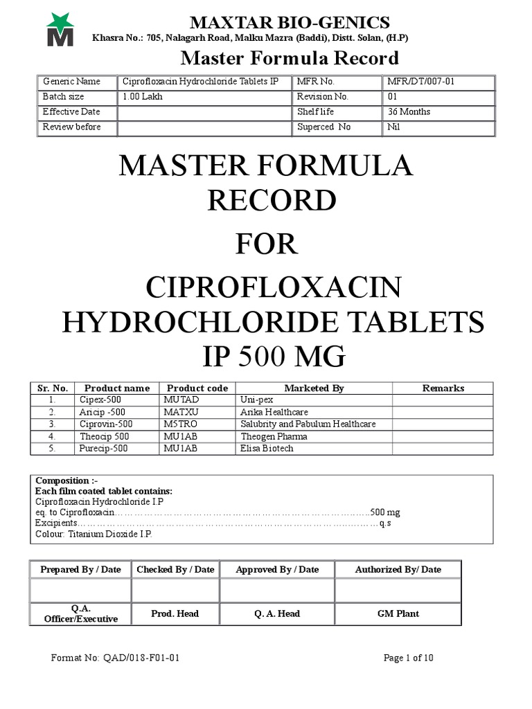 Cipro 500 Mg Original