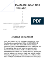 Sistem Persamaan Linear Tiga Variabel