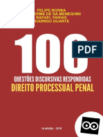 100 Questões discursivas respndidas - Processo Penal - Felipe Borba - Guilherme de Sá Menegrini - Rafael Farias - Rodrigo Duarte - 1ª ed. - 2019
