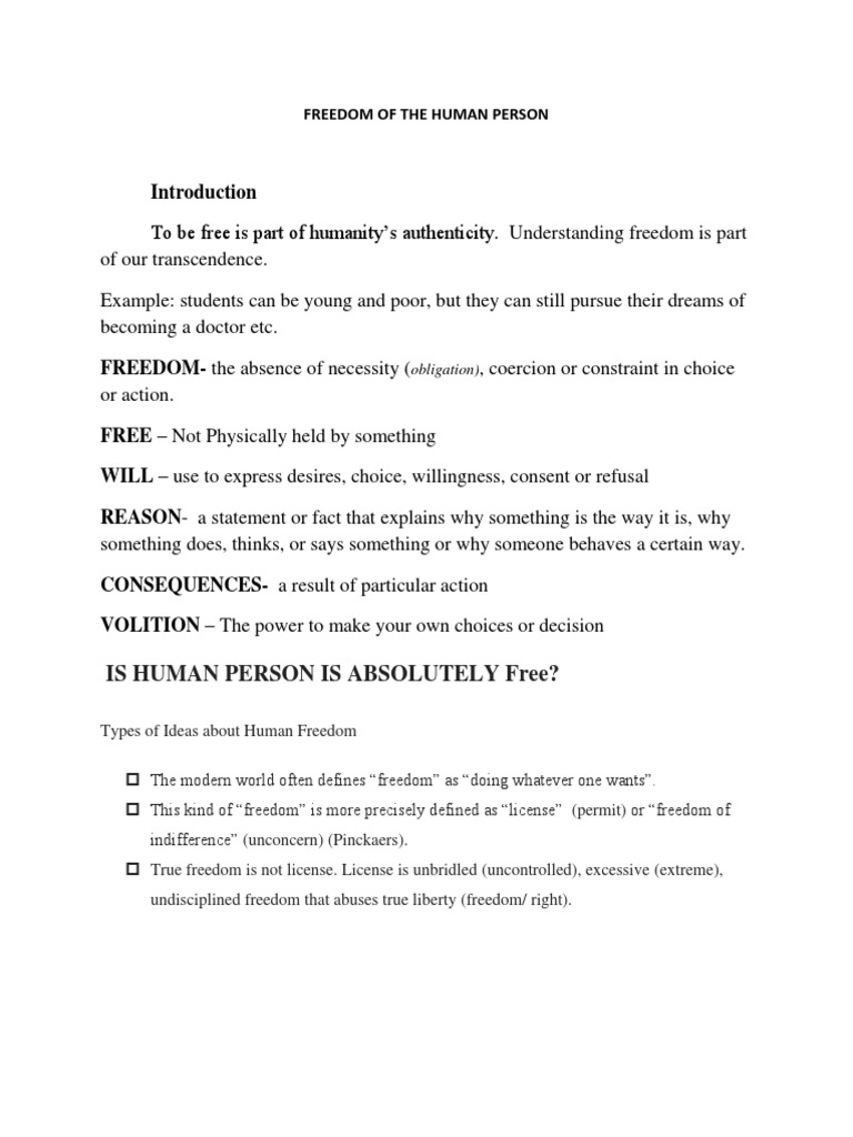 Understanding Human Freedom in Philosophy | PDF | Determinism | Liberty