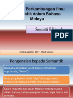 Sejarah Perkembangan Ilmu Semantik Dalam Bahasa Melayu