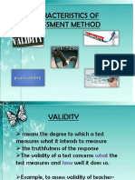 Characteristics of Assessment 2
