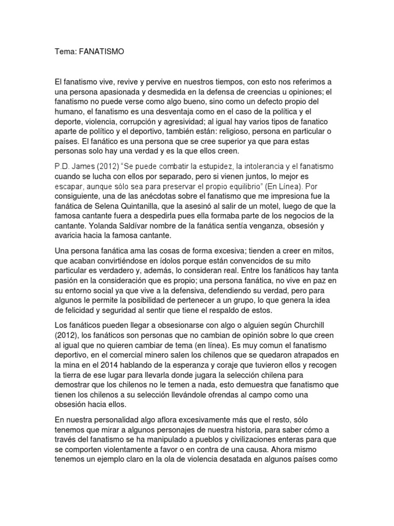 Ejemplos y tipos de fanatismo | PDF | Science | Ciencia filosófica