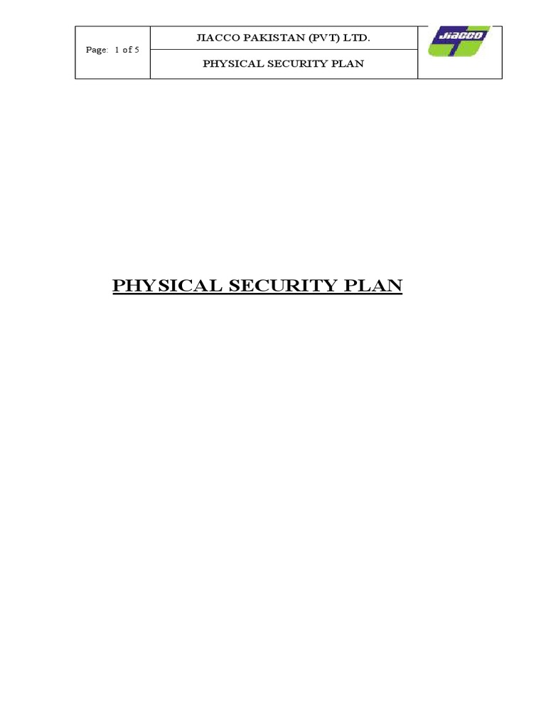 Physical Security Plan PDF Physical Security Security