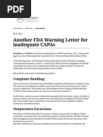 Another FDA Warning Letter For Inadequate CAPAs - ECA Academy