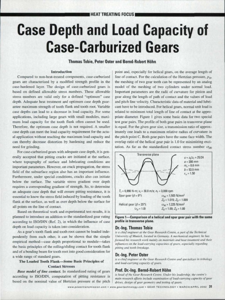 Case Depth Calculation PDF PDF Gear Strength Of Materials
