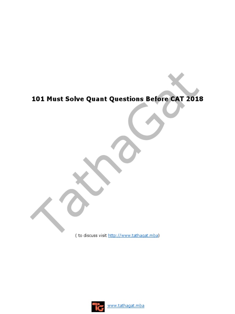 101 Essential CAT Quant Questions | PDF | Triangle | Circle