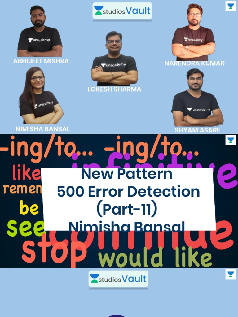 New Pattern of Error Detection Questions PDF