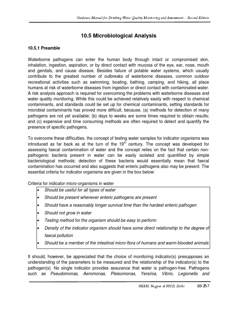 Water Quality Drinking Water Quality Monitoring and Assessment-Chapter ...