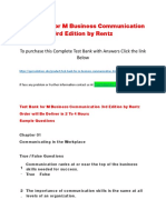 Test Bank for M Business Communication 3rd Edition by Rentz