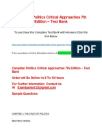 Canadian Politics Critical Approaches 7th Edition - Test Bank