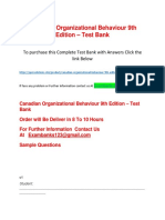 Canadian Organizational Behaviour 9th Edition - Test Bank