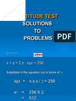 Aptitude Test Solutions to Problems