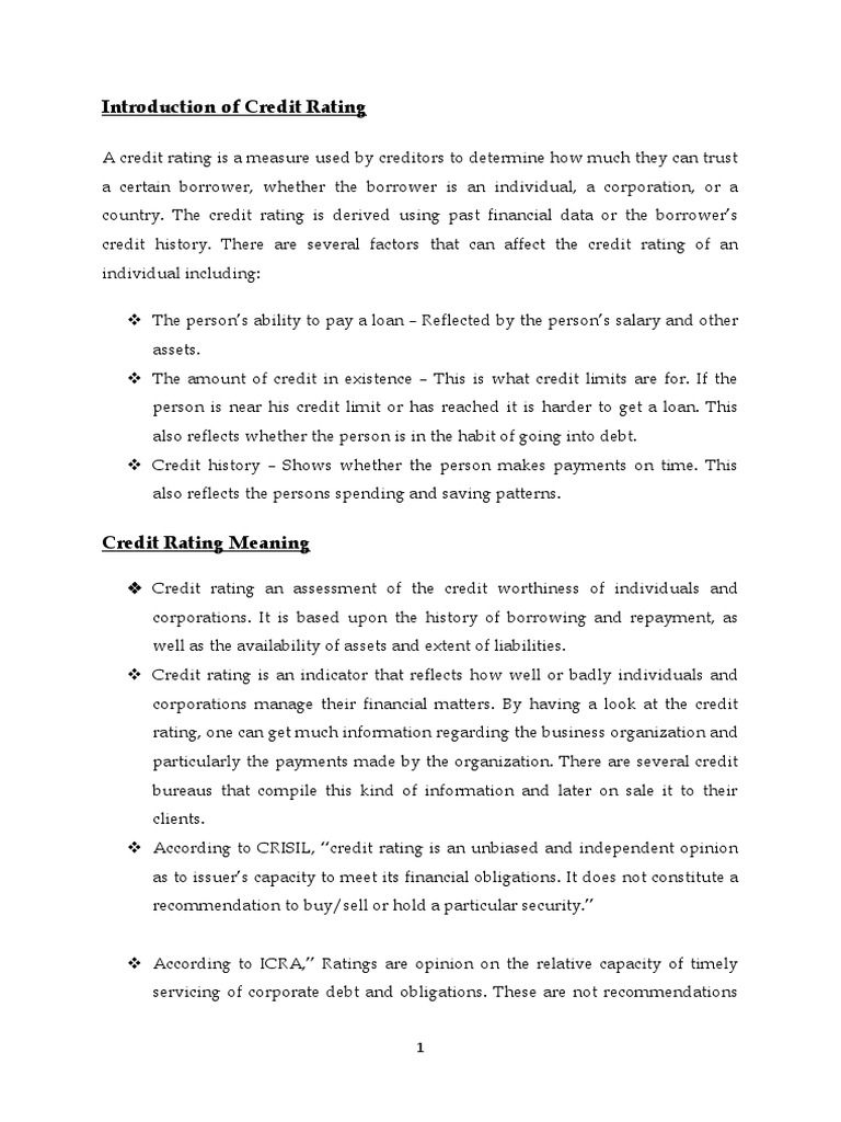 Final Credit Ratinggg Repaired) | PDF | Finance & Money Management ...