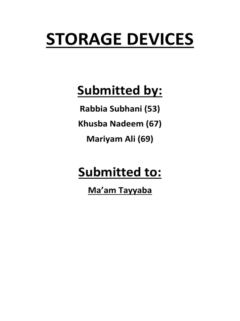 Optical Storage Devices PDF Solid State Drive Computer Data Storage