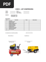 Check List de Mantenimiento de Compresores | PDF | Ingeniería mecánica ...