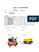 Checklist compresora inspección mantenimiento