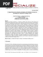 Artigo - A importância da avaliação psicológica do fenômeno atenção na atividade do Controle de Tráfego Aéreo