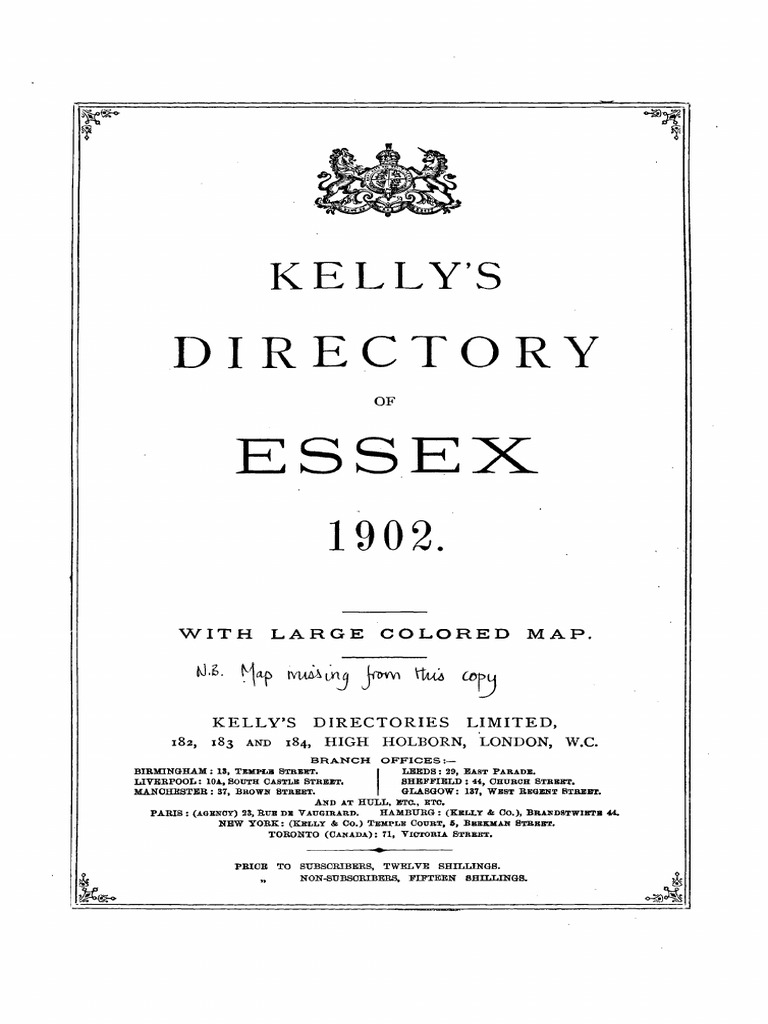 Kellys Directory Essex 1902